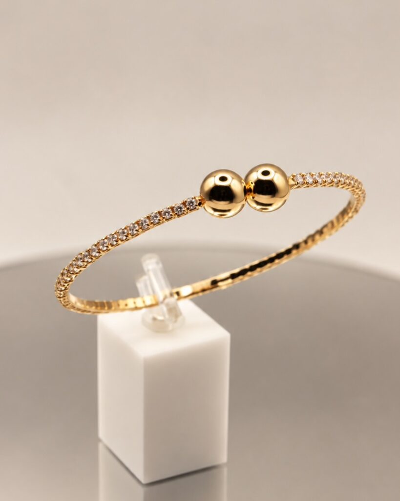 Zirconia & Golden Sphere Bracelet