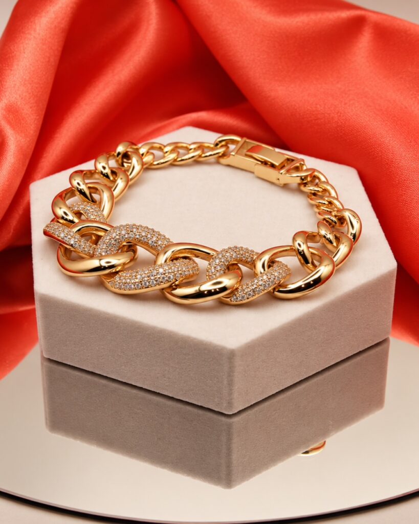 Zirconia Link Statement Bracelet