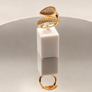 Adjustable Zirconia Teardrop Ring