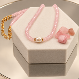 Rose Quartz & Pearl Necklace