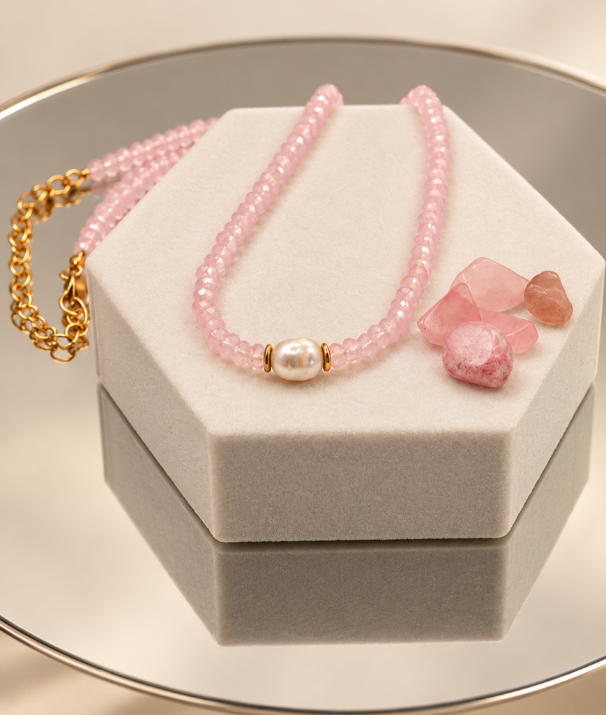 Rose Quartz & Pearl Necklace