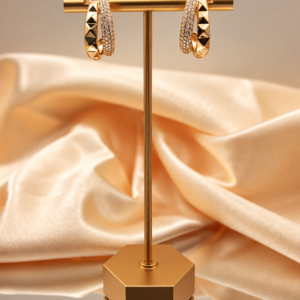 Double-Band Zirconia Hoop Earrings