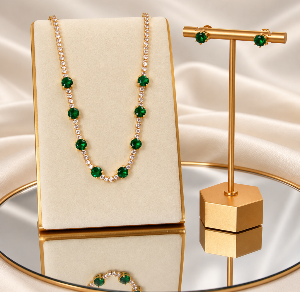 Riviera Crystal Green Set
