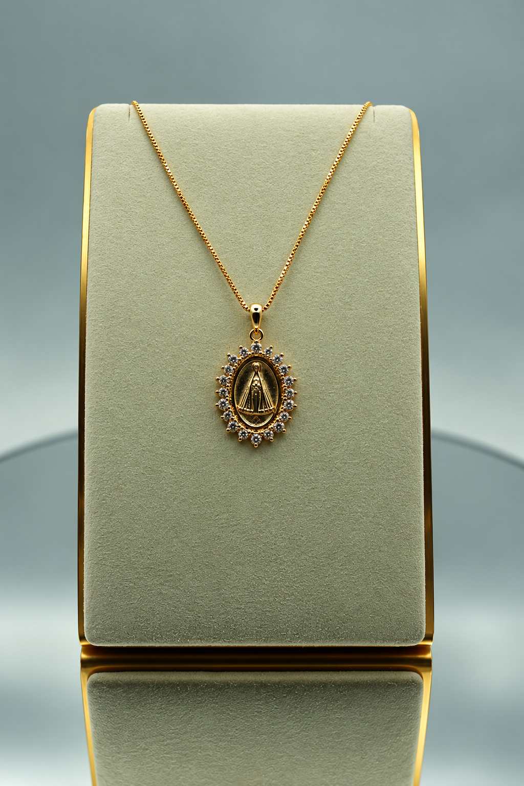 Our Lady of Aparecida Zirconia Necklace
