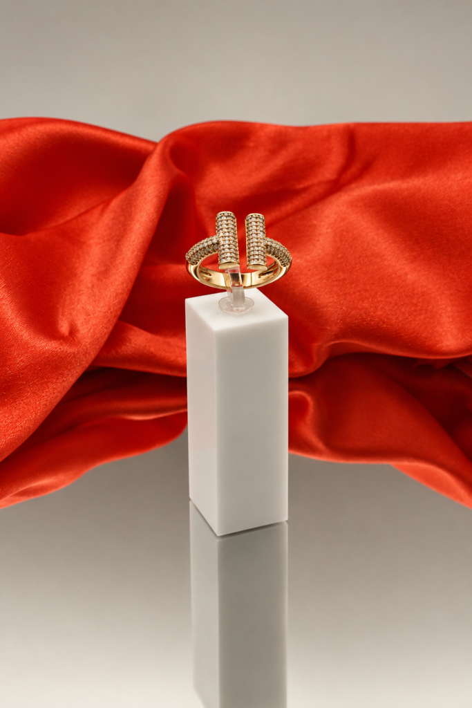T-Bar Zirconia Statement Ring