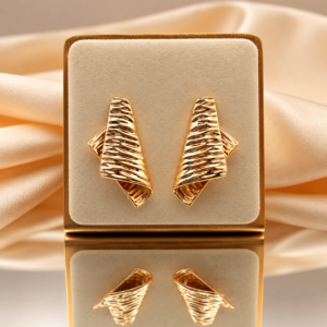 Textured Folded Statement Earrings