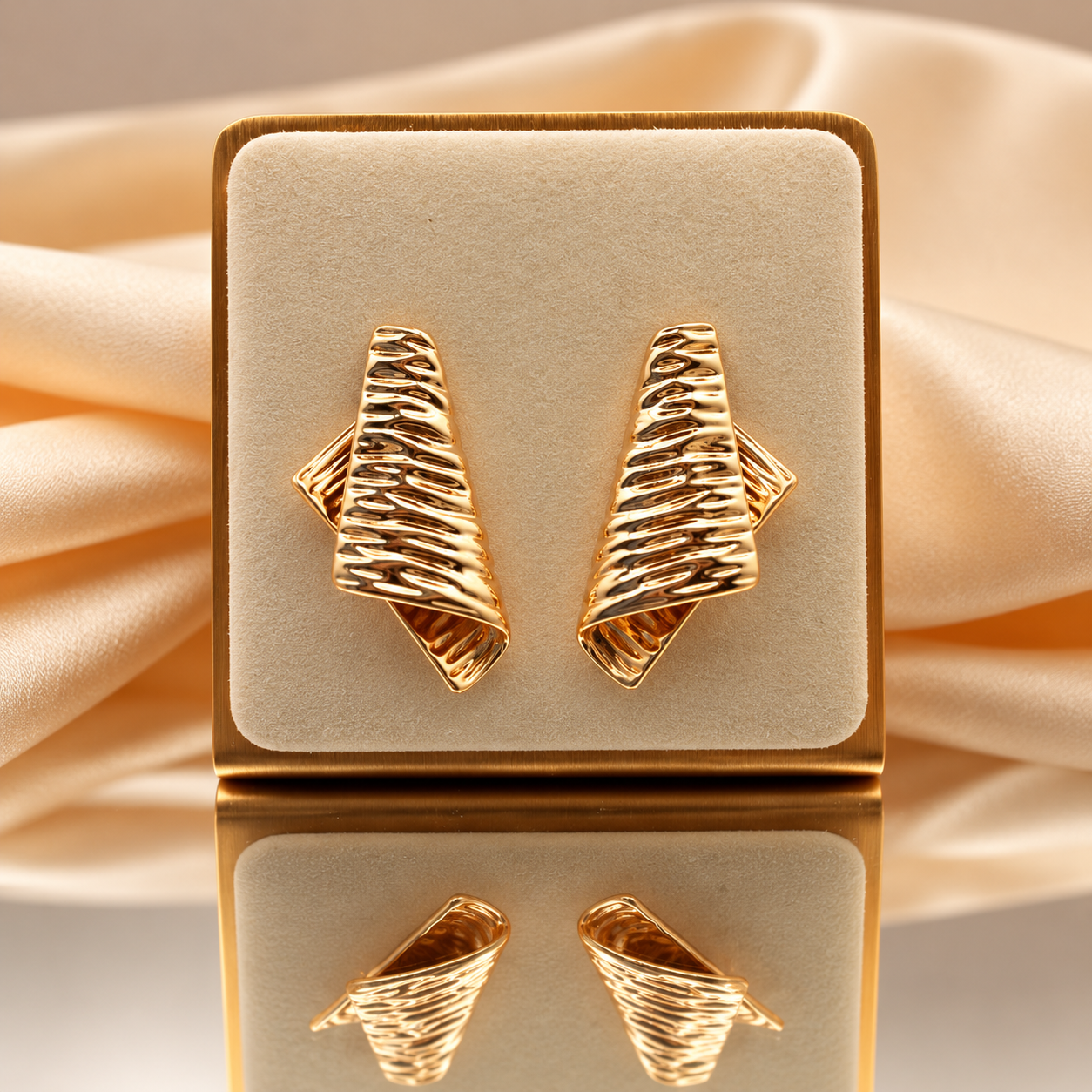 Textured Folded Statement Earrings