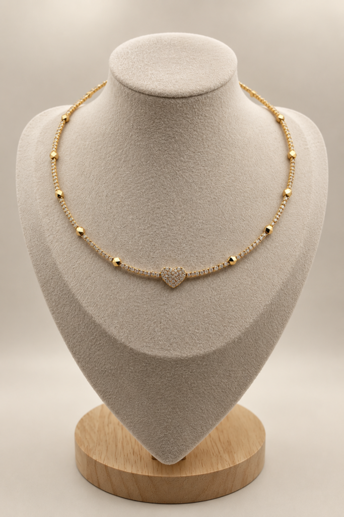 Zirconia Heart Choker