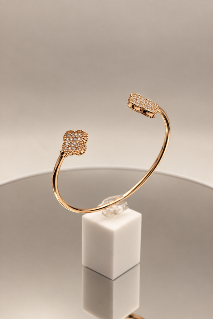 Open Cuff Floral Bracelet
