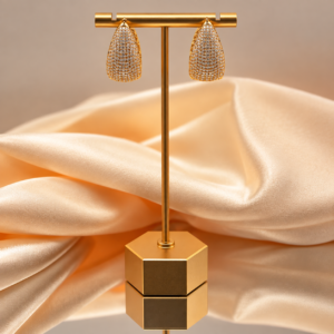 Pavé Zirconia Oval Hoop Earrings