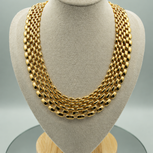 Triple Mesh Statement Necklace