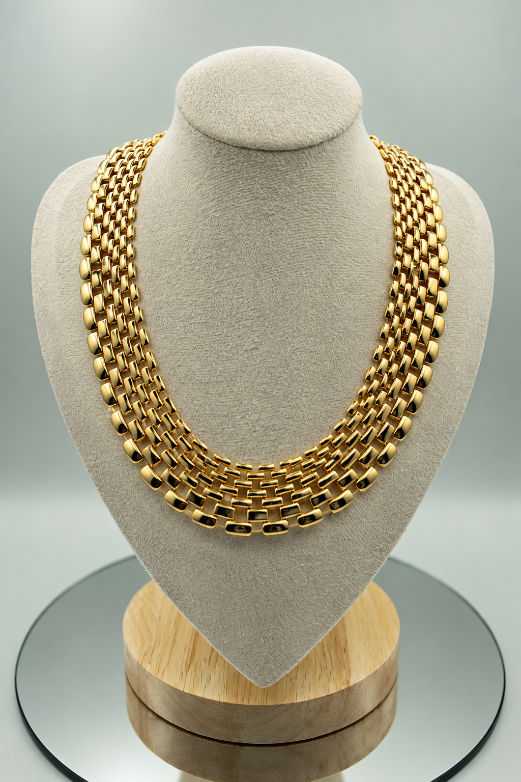 Triple Mesh Statement Necklace