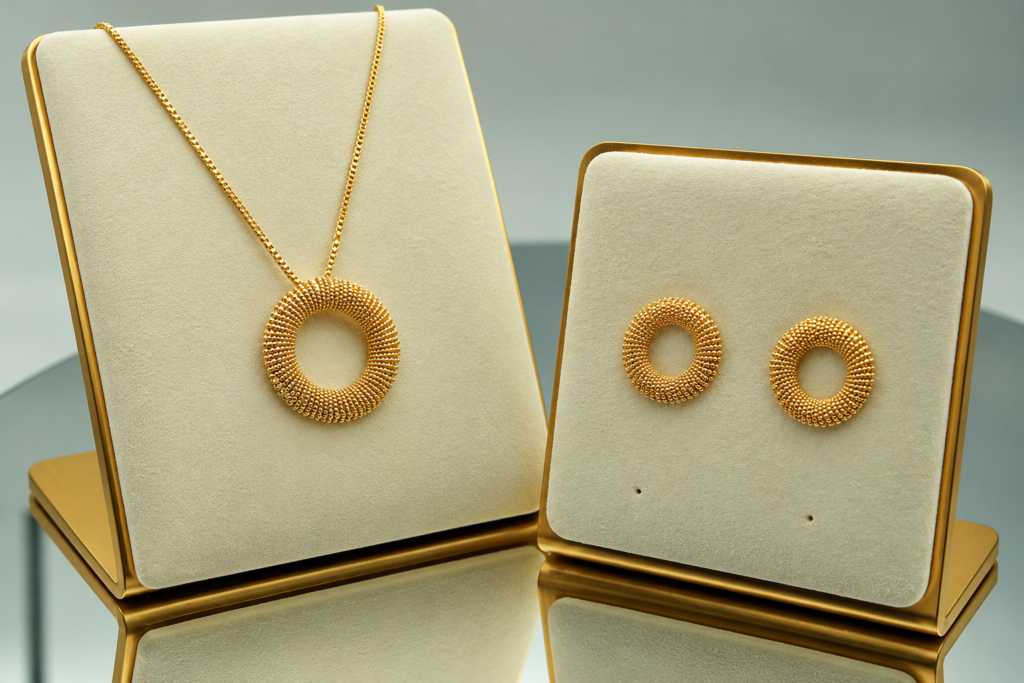 Textured Open Circle Jewelry Set