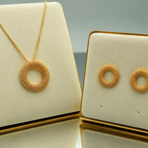 Textured Open Circle Jewelry Set