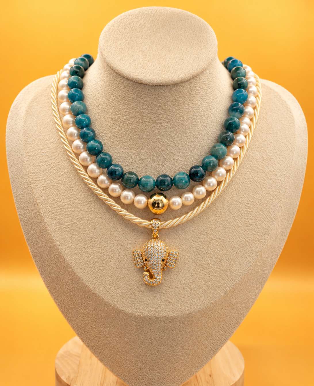 Dark Blue Jade Natural Stone Necklace - Image 2