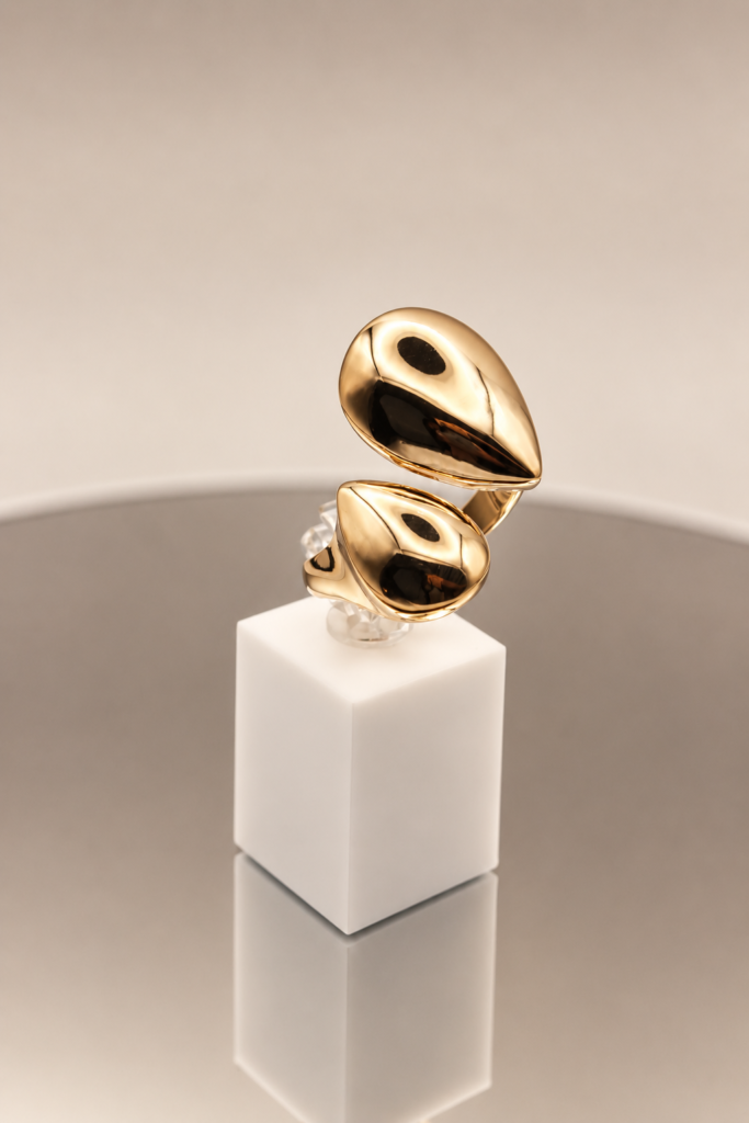 Double Teardrop Open Ring