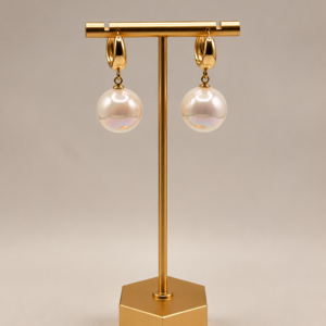 Pearl Drop Hoop Earrings