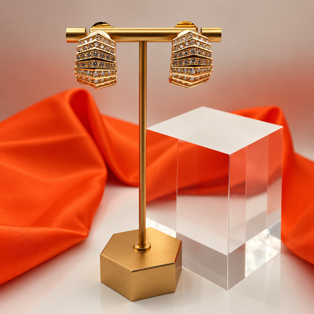 Multi-Stripe Zirconia Earrings