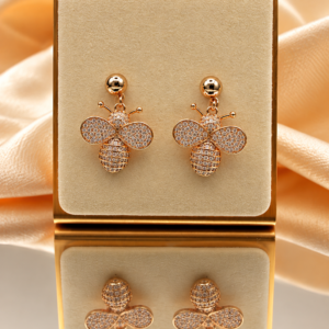 Pavé Zirconia Bee Drop Earrings