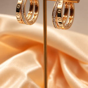 Double-Band Zirconia Hoop Earrings
