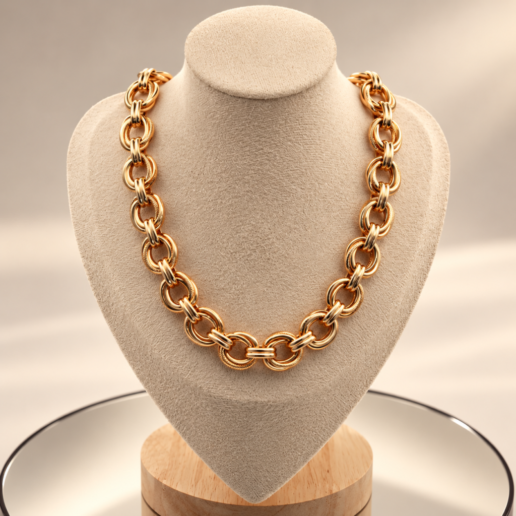 Golden Links Statement Necklace