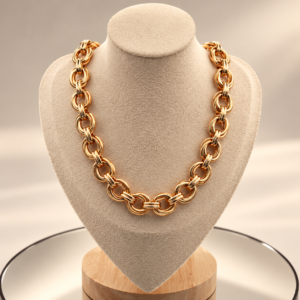 Golden Links Statement Necklace