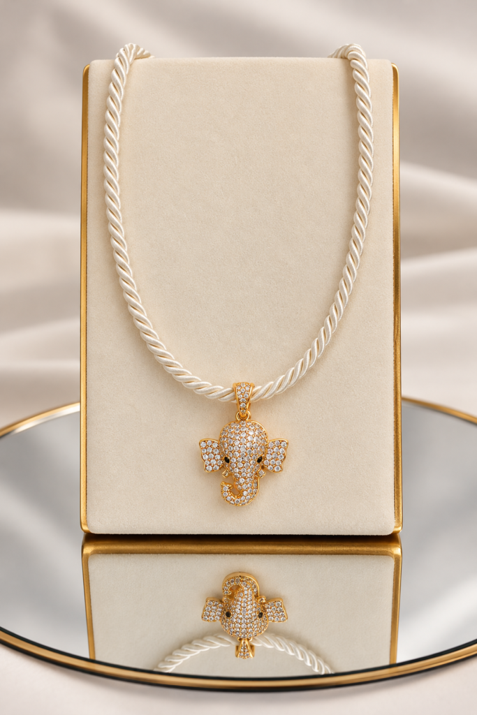 Pavé Elephant Pendant Necklace
