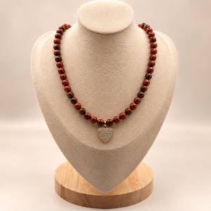 Brown Jade Heart Necklace