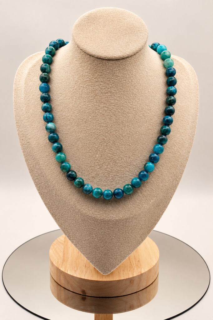 Dark Blue Jade Natural Stone Necklace