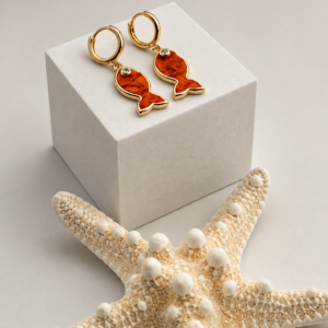 Golden Sea Fish Earrings