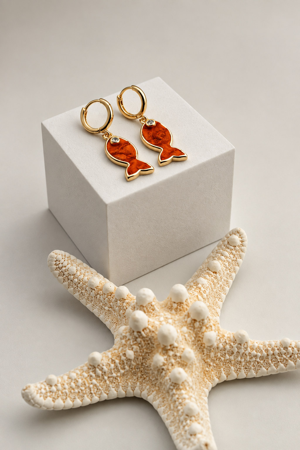 Golden Sea Fish Earrings