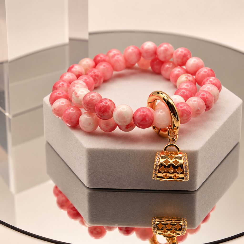 Guava Jade Charm Bracelet