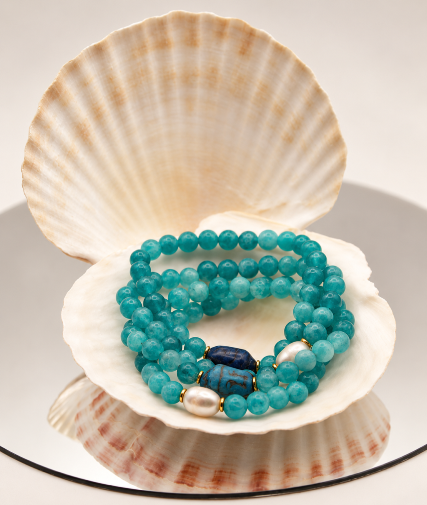 Turquoise Jade Double Bracelet