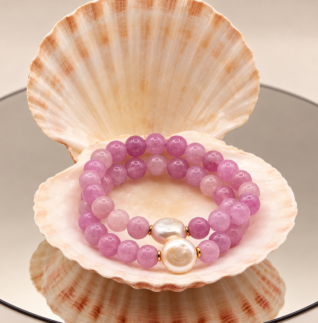 Lilac Jade Pearl Bracelet