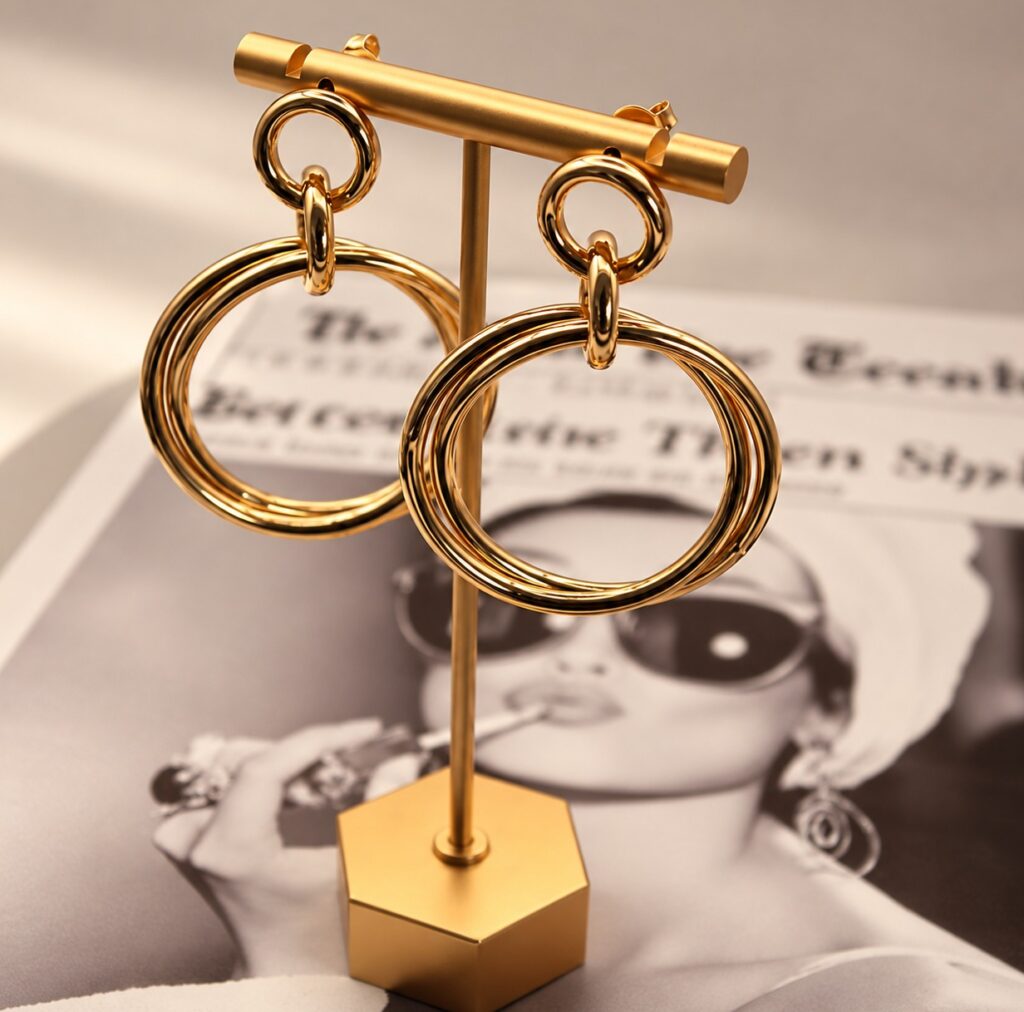 Double Circle Statement Earrings