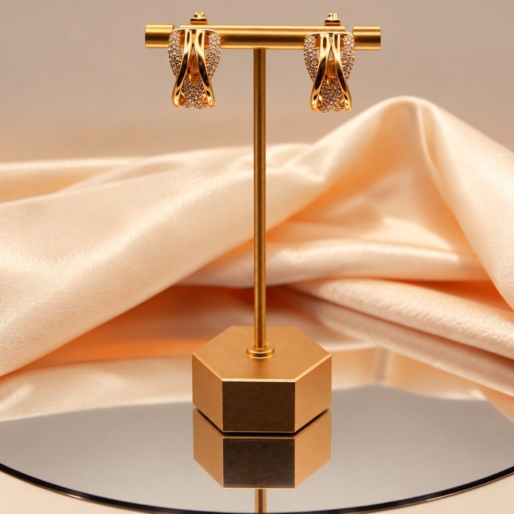 Crisscross Zirconia Earrings
