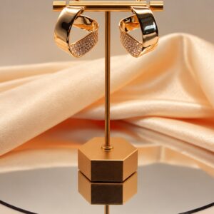 G-Shaped Zirconia Statement Earrings